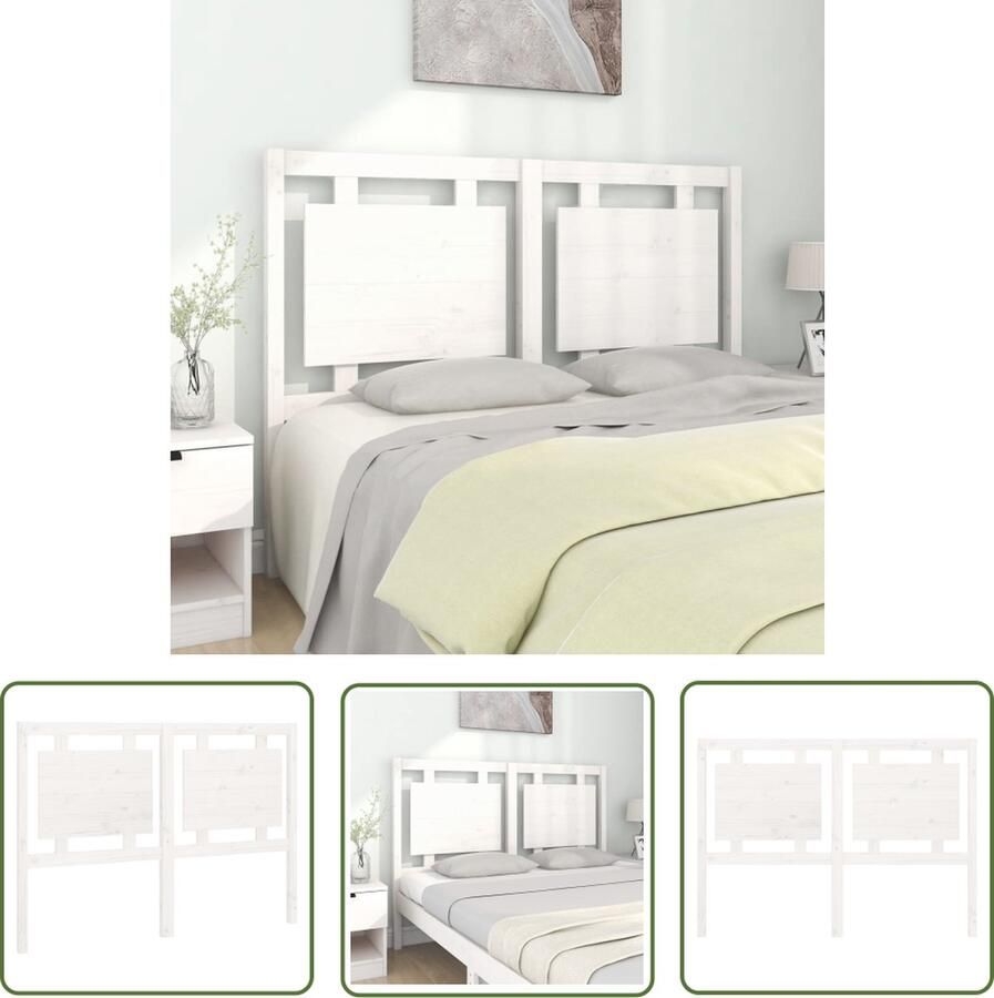 The Living Store Houten Hoofdeinde Rustieke Charme Hoofdbord Afmeting- 140.5 x 4 x 100 cm Kleur- wit Materiaal- massief grenenhout Montage vereist Houten Hoofdbord Hoofdeinde Hoofdboard Rustic Decor Vintage Style