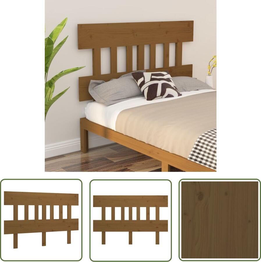 The Living Store Houten Hoofdeinde Rustieke Charme Bedmeubilair 143.5 x 3 x 81 cm Massief Grenenhout Houten Hoofdbord Hoofdeinde Rustic Decor Vintage Meubels Bedroom Furniture