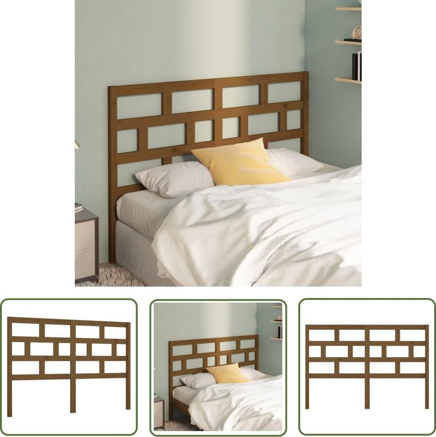 The Living Store Houten Hoofdeinde Klassiek Design 146 x 4 x 100 cm Massief Grenenhout Houten Hoofdbord Hoofdeinde Hoofd Bord Grenenhout Hoofdbord Klassieke Hoofdbord