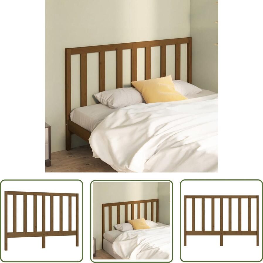 The Living Store Houten Hoofdeinde Klassieke Uitstraling Massief Grenenhout 156x4x100 cm Honingbruin Houten Hoofdbord Hoofdeinde Klassieke Uitstraling Massief Grenenhout Honingbruin