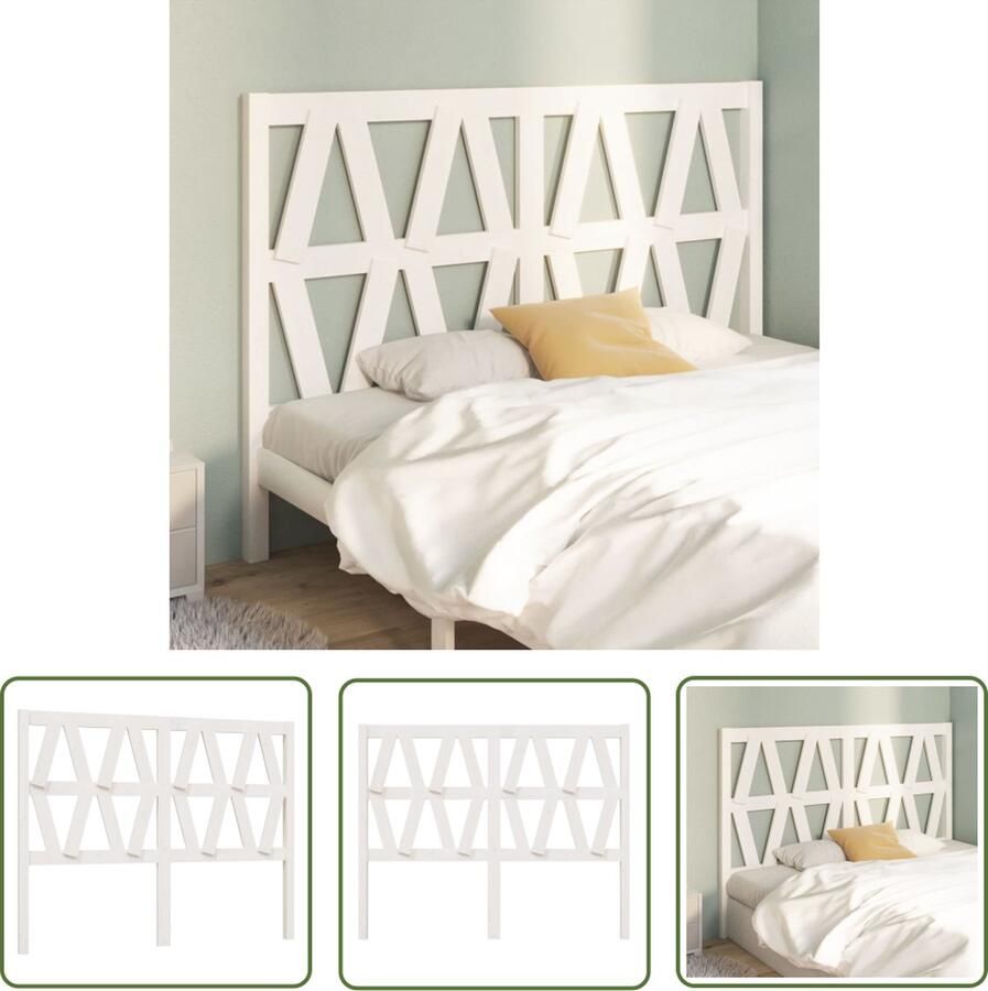 The Living Store Houten Hoofdeinde Grenenhout 146 x 4 x 100 cm Wit Houten Hoofdbord Hoofdeinde Grenenhout Wit Beddecoratie