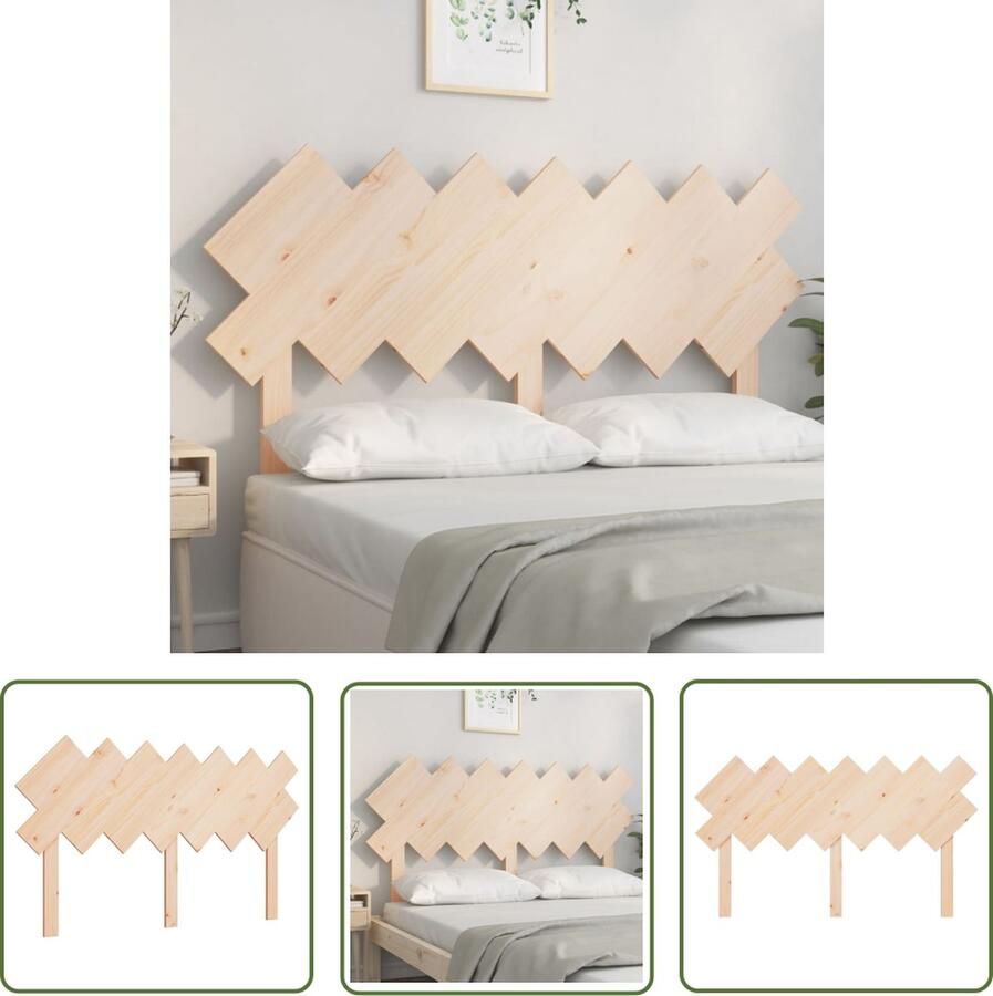 The Living Store Houten Hoofdeinde Grenenhout 151.5 x 3 x 81 cm Rustieke Charme Houten Hoofdbord Hoofdeinde Grenenhout Rustic Landelijk Interieur