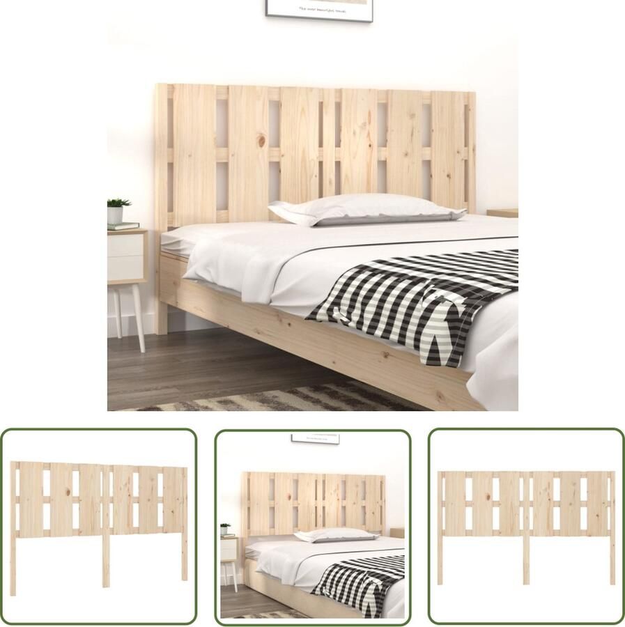 The Living Store Houten Hoofdeinde 155.5 x 4 x 100 cm Rustieke Charme Houten Hoofdbord Hoofdeinde Rustic Decor Vintage Meubels Slaapkamerdecoratie