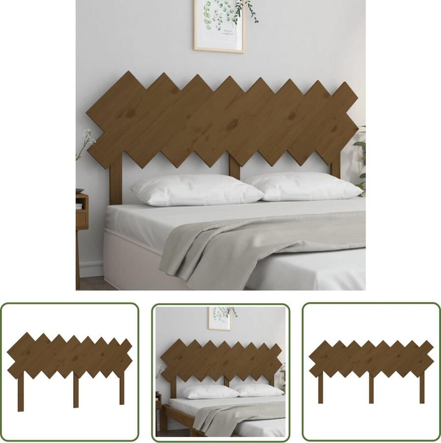 The Living Store Houten Hoofdeinde Rustieke Charme 159.5 x 3 x 80.5 cm Kleur Honingbruin Houten Hoofdbord Hoofdeinde Rustic Decor Vintage Meubels Bedroom Furniture