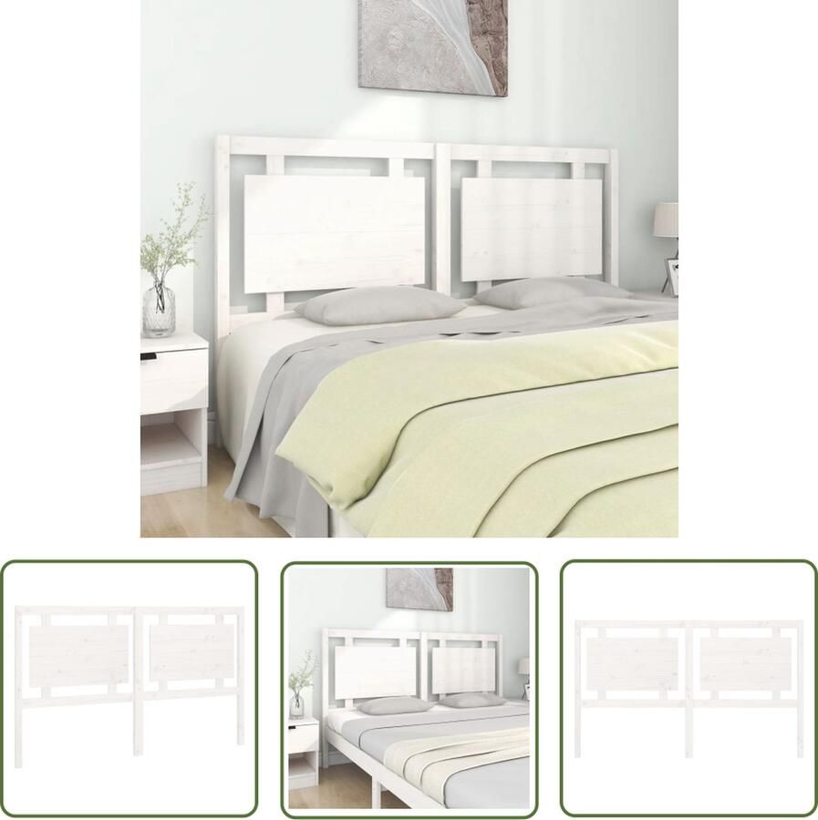 The Living Store Houten Hoofdeinde Grenenhout 165.5 x 4 x 100 cm Wit Houten Hoofdbord Hoofdeinde Grenenhout Wit Slaapkamer Decoratie