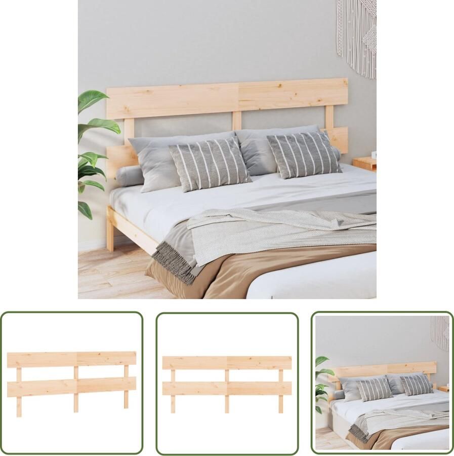 The Living Store Houten Hoofdeinde 204 x 3 x 81 cm Massief Grenenhout Klassiek Design Houten Hoofdbord Hoofdeinde Massief Grenenhout Klassieke Design Comfortabel