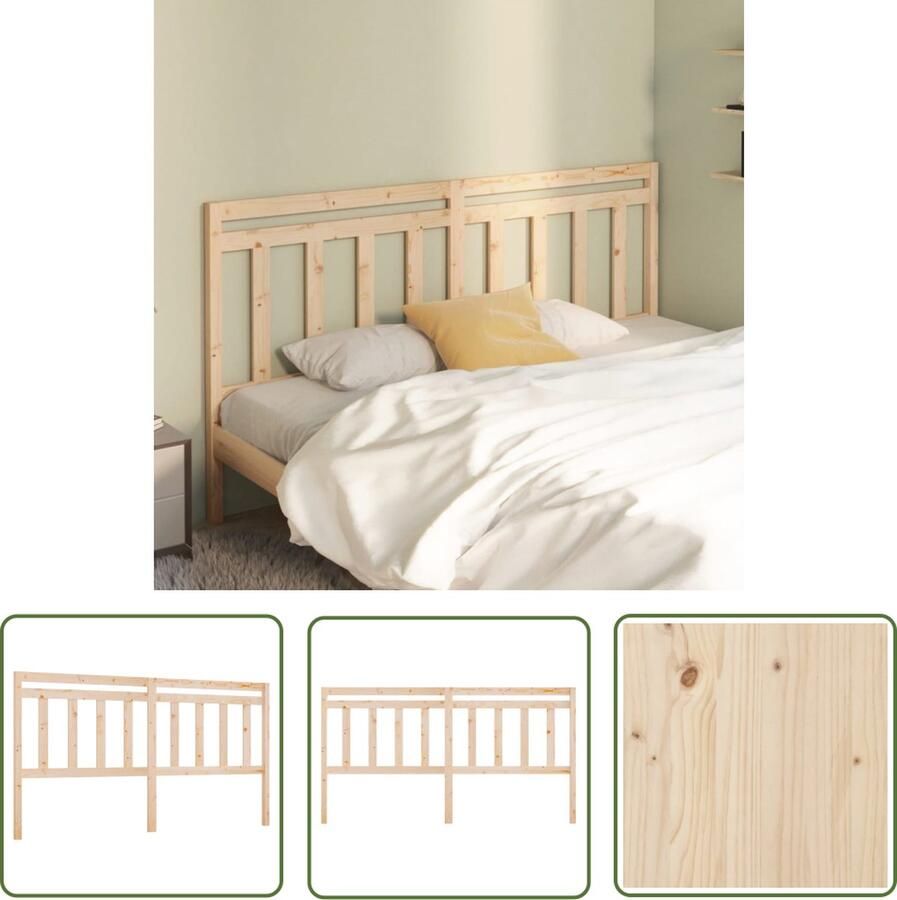 The Living Store Houten Hoofdeinde Grenenhout 206x4x100 cm Klassieke Uitstraling Houten Hoofdbord Hoofdeinde Grenenhout Klassiek Vintage