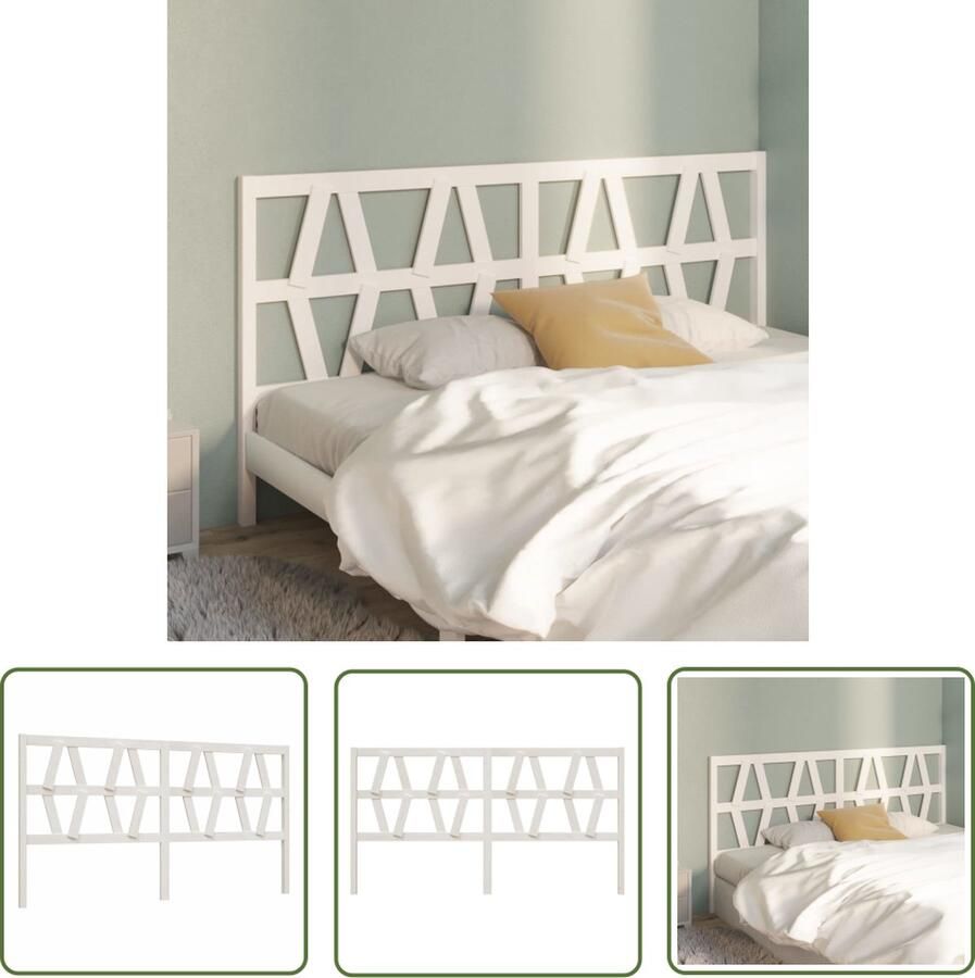 The Living Store Houten Hoofdeinde 206x4x100 cm Wit Massief Grenenhout Houten Hoofdbord Hoofdeinde Beddecoratie Hoofdboard Bedroom Decor