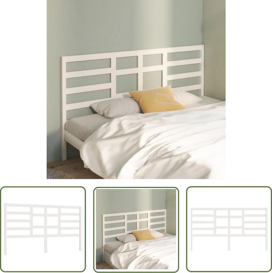 The Living Store Houten Hoofdeinde 206 x 4 x 104 cm Wit Massief Grenenhout Houten Hoofdbord Hoofdeinde Massief Grenenhout Wit Hoofdbord Bedroom Decor
