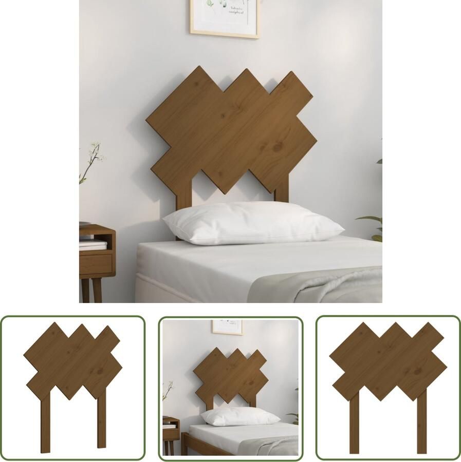 The Living Store Houten Hoofdeinde Honingbruin 72.5 x 3 x 81 cm Massief Grenenhout Houten Hoofdbord Hoofdeinde Hoofdboard Grenenhout Meubels Vintage Hoofdbord