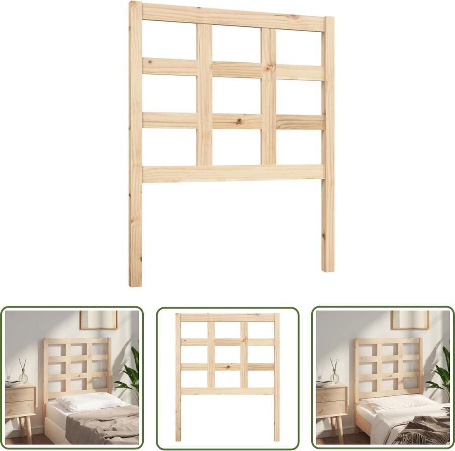 The Living Store Houten Hoofdeinde Grenenhout 80.5 x 4 x 100 cm Onbehandeld Houten Hoofdbord Hoofdeinde Grenenhout Massief Hout Bedroom Decor