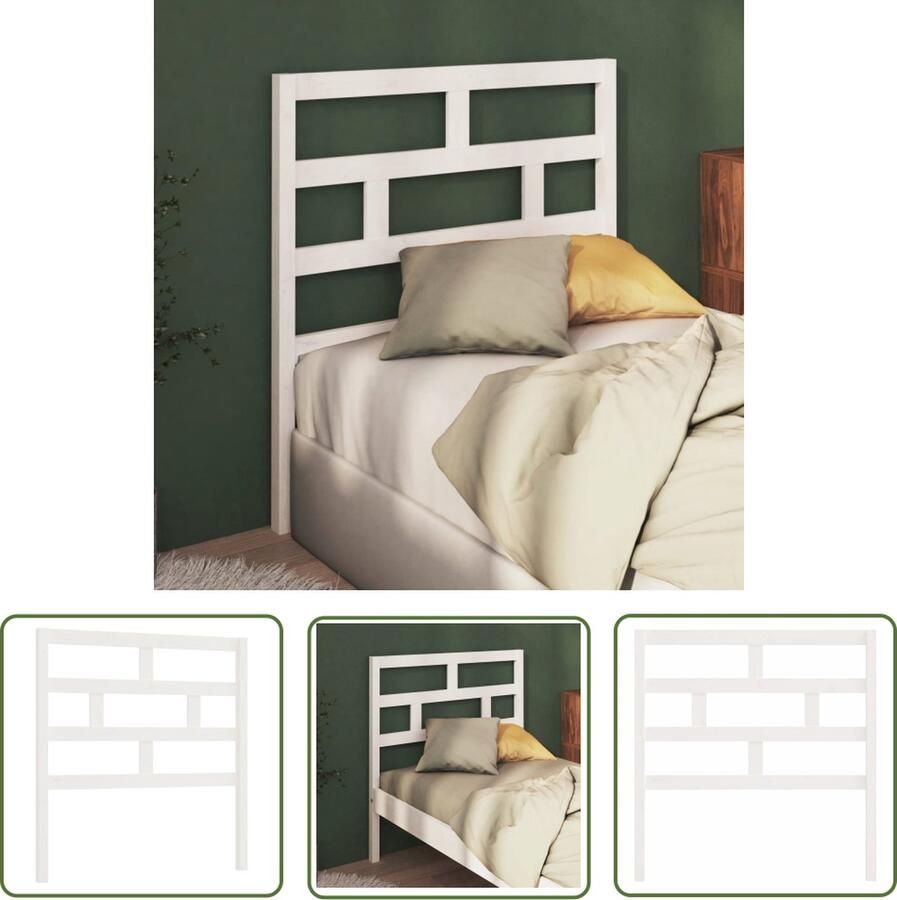 The Living Store Houten Hoofdeinde Bedaccessoires 81 x 4 x 100 cm Wit Houten Hoofdbord Hoofdeinde Beddecoratie Slaapkamer Decoratie Witte Hoofdbord