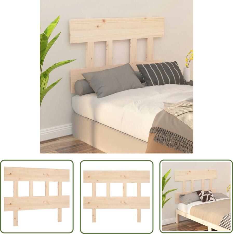 The Living Store Houten Hoofdeinde naam Hoofdeinden 93.5 x 3 x 81 cm Rustiek en Comfortabel Houten Hoofdbord Hoofdeinde Rustic Headboard Vintage Headboard Bedroom Furniture