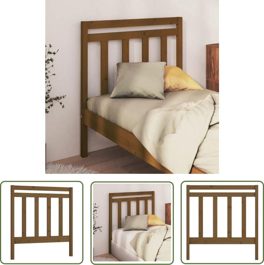 The Living Store Houten Hoofdeinde Massief Grenenhout 95 x 4 x 100 cm Trendy Design Houten Hoofdbord Hoofdeinde Beddecoratie Slaapkamer Decoratie Grenenhout Meubilair