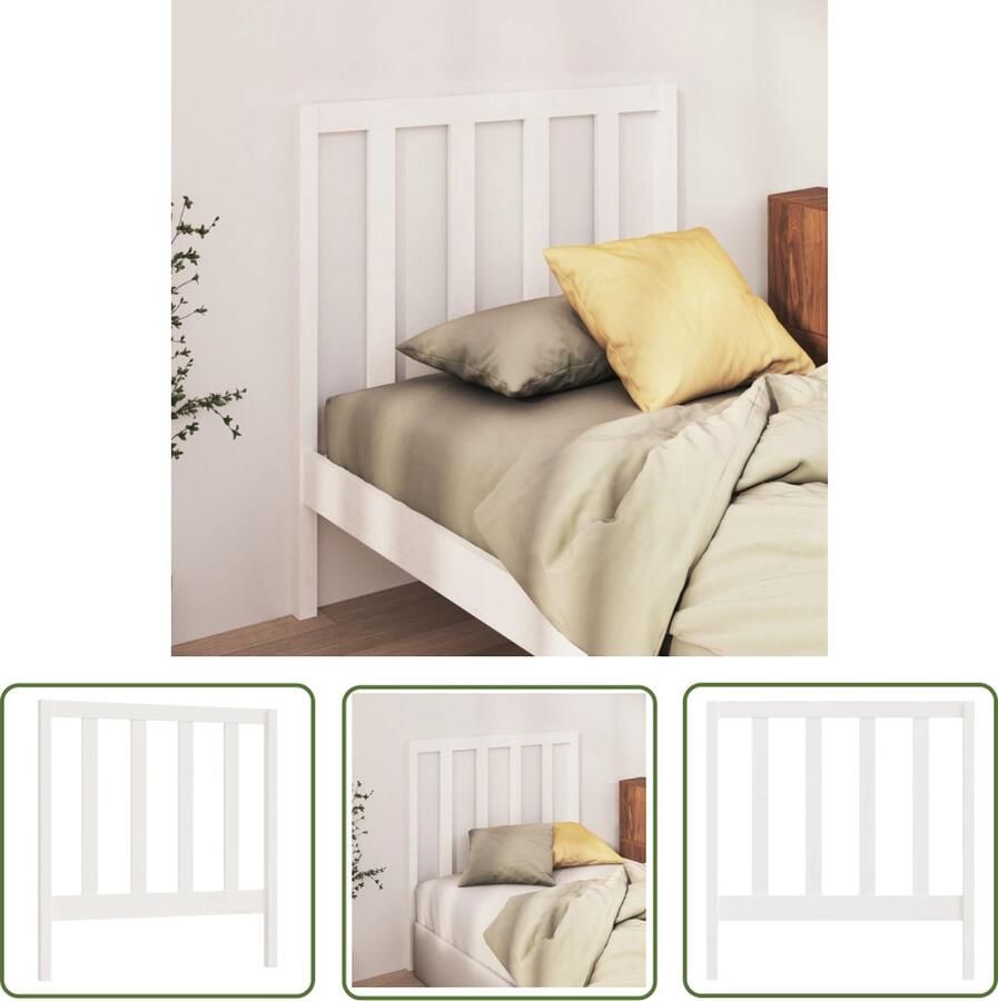 The Living Store Houten Hoofdeinde Grenenhout 95 x 4 x 100 cm Wit Houten Hoofdbord Hoofdeinde Grenenhout Wit Slaapkamer Decoratie
