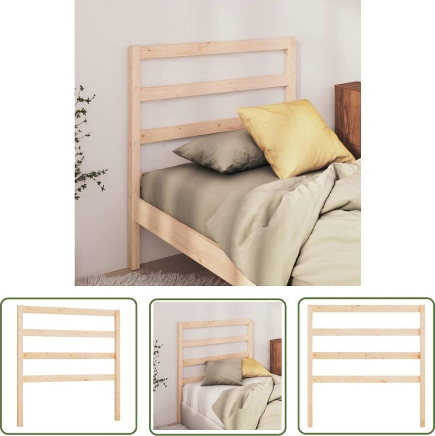The Living Store Houten Hoofdeinde Onbehandeld Grenenhout 96 x 4 x 100 cm Klassiek design Houten Hoofdbord Hoofdeinde Hoofd Bord Grenenhout Vintage