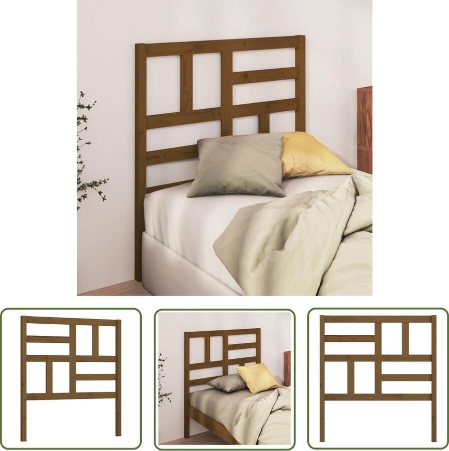 The Living Store Houten Hoofdeinde Massief Grenenhout 96 x 4 x 104 cm Honingbruin Houten Hoofdbord Hoofdeinde Massief Hout Grenenhout Honingbruin