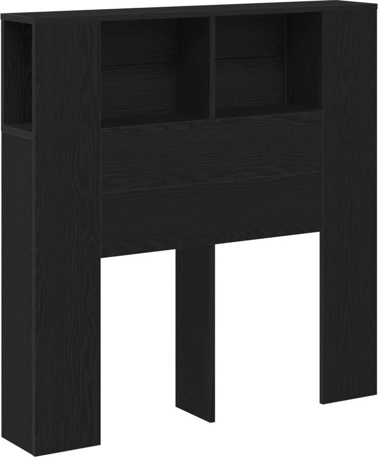 VidaXL Hoofdbord Kast Zwart Eiken 100x19x104 5 cm Gemaakt van Geëngineerd Hout