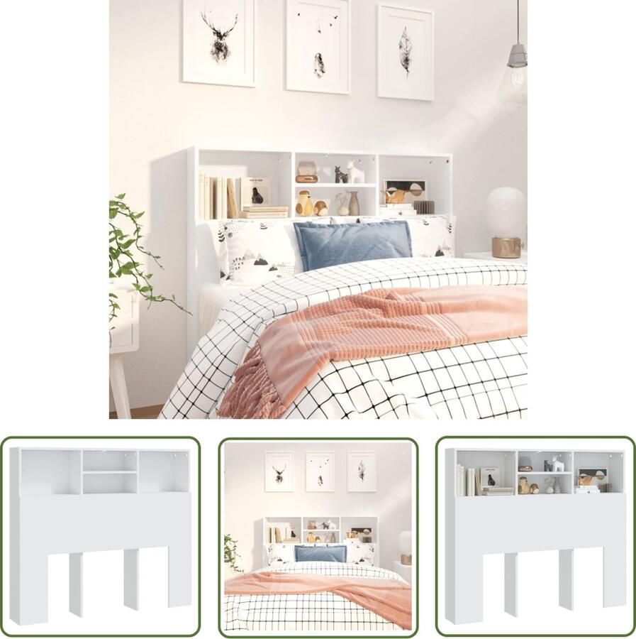 The Living Store Hoofdbordkast Wand 120 x 19 x 103.5 cm Bewerkt Hout Hoofd Bordkast Hoofdkast Slaap Kamer Meubels Houten Hoofdbord Wand Headboard