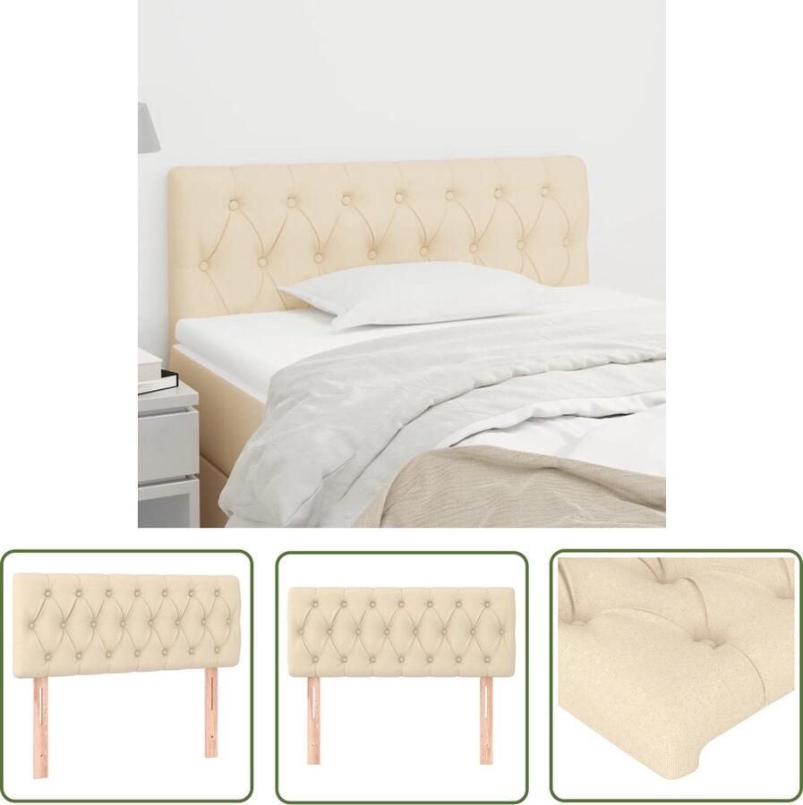The Living Store Hoofdbord Classic s Meubelen 100 x 7 x 78 88 cm Crème Hoofd Bord Hoofdkussen Beddecoratie Bedroom Decor Klassiek Hoofdbord