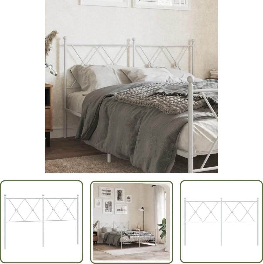 The Living Store Hoofdbord Bed 142 x 3 x 90.5 cm Staal Hoofd Bord Hoofdkussen Bed Frame Slaap Kamer Decoratie Staal Hoofdbord