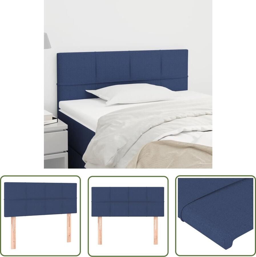 The Living Store Hoofdbord Klassiek Blauw 90 x 5 x 78 88 cm Duurzaam stof Hoofd Bord Hoofdkussen Slaapcomfort Beddecoratie Blauwdruk