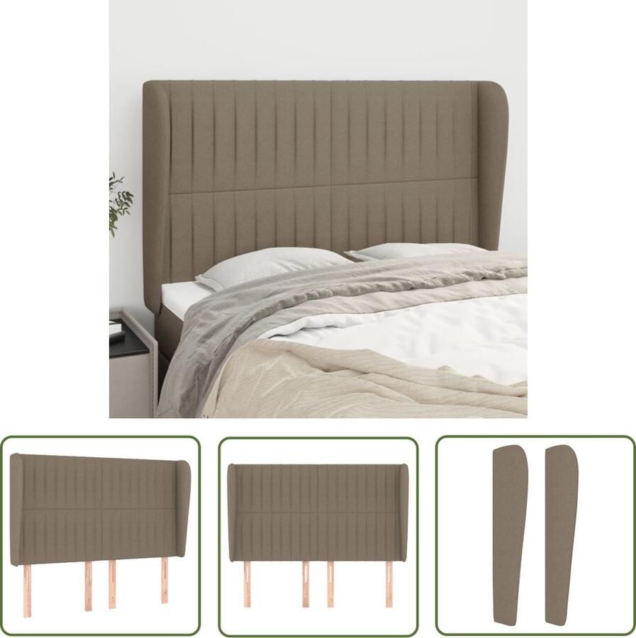 The Living Store Hoofdeind Slaapkameraccessoires 147x23x118 128 cm Duurzaam stof en hout Verstelbare hoogte Comfortabele ondersteuning Hoofd Bord Hoofdkussen Beddecoratie Slaapkamer Meubels Stoffen Hoofdborden