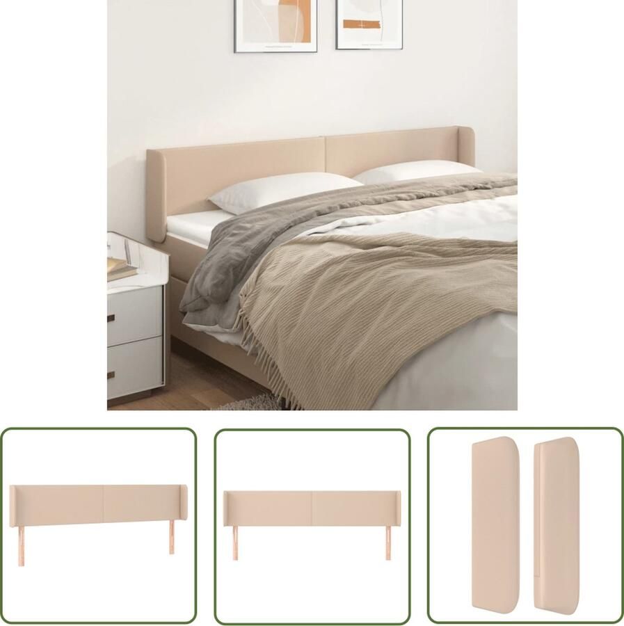 The Living Store Hoofdeind Cappuccino 163x16x78 88 cm Kunstleer Stabiele poten Verstelbare hoogte Comfortabele ondersteuning Hoofd Bord Hoofdkussen Bedding Kapstok Bedroom Decoratie