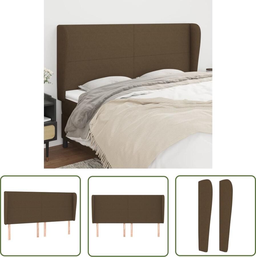 The Living Store Hoofdbord Classico Hoogte verstelbaar Comfortabele ondersteuning 163 x 23 x 118 128 cm Hoofd Bord Hoofdkussen Beddecoratie Slaapcomfort Stoffen Hoofdbord