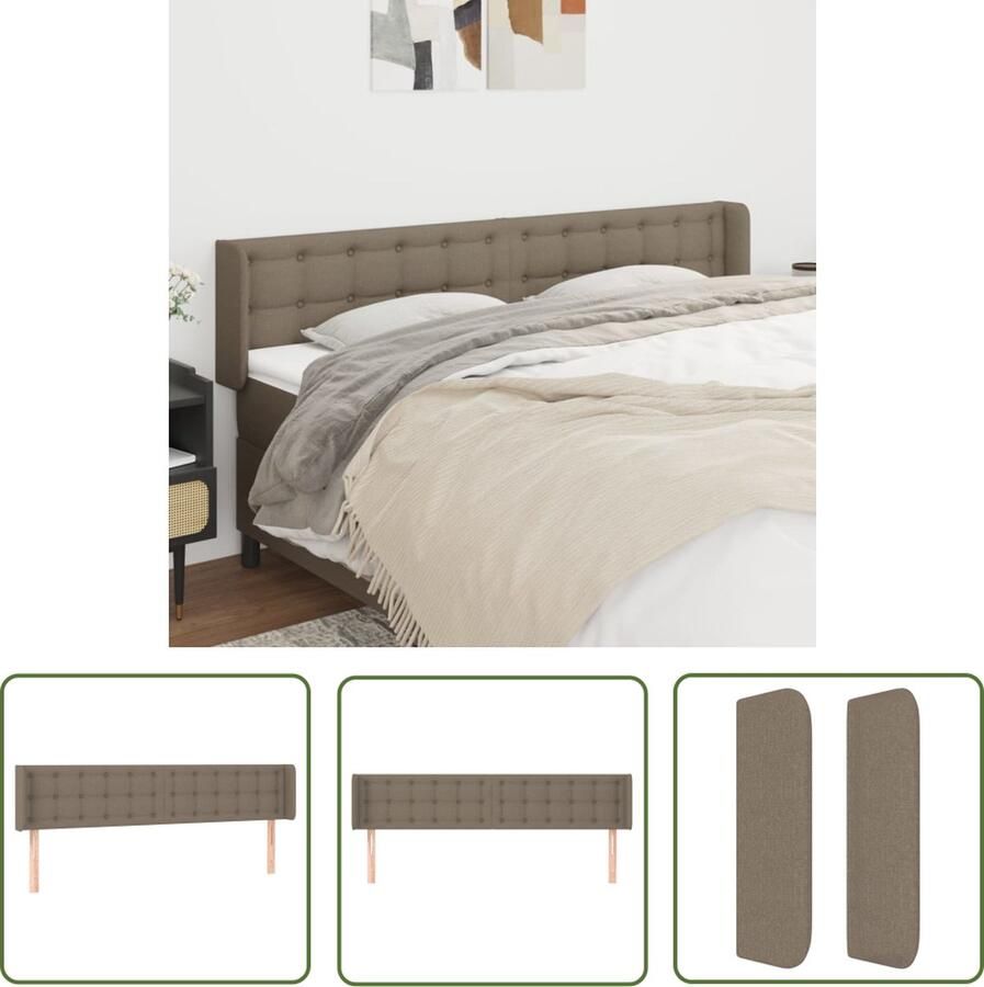 The Living Store Hoofdeind Bed taupe 163x16x78 88 cm verstelbare hoogte duurzaam materiaal stevige poten Hoofd Bord Hoofdeinde Beddecoratie Slaapkamers Taupecleur