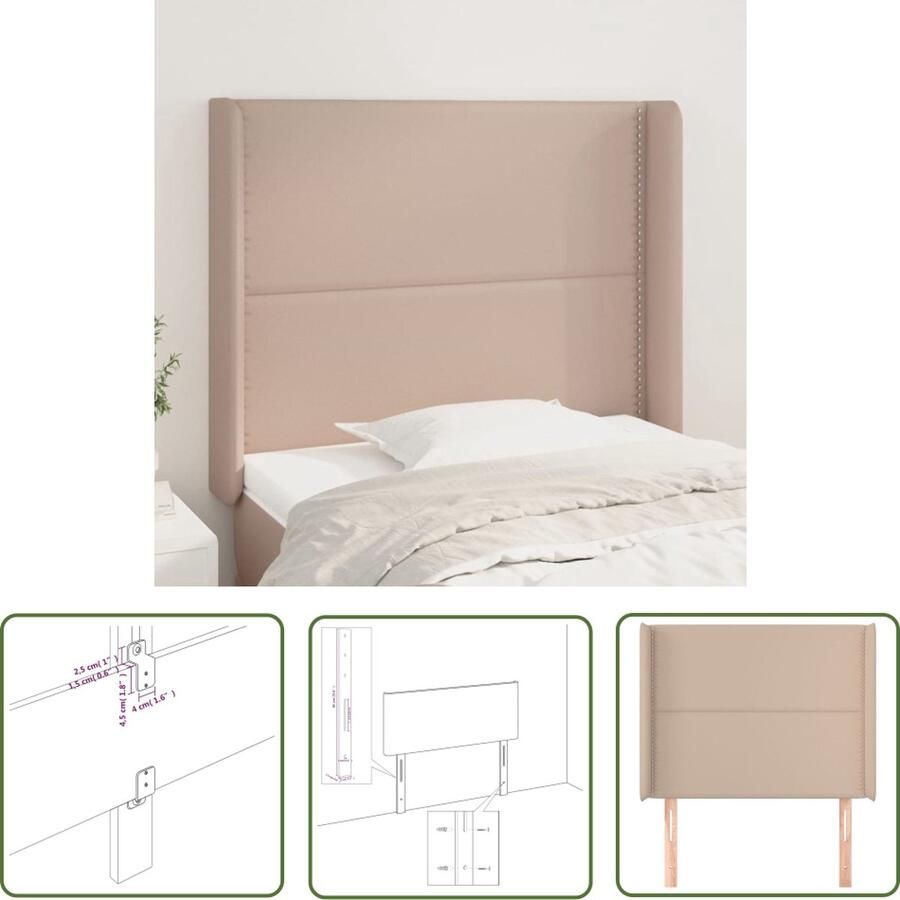 The Living Store Hoofdbord Cappuccino Kunstleer Verstelbare Hoogte Stevige Poten 93x16x118 128 cm Hoofd Bord Hoofdkussen Kapstok Bedroom Decor Slaapkamersdecor