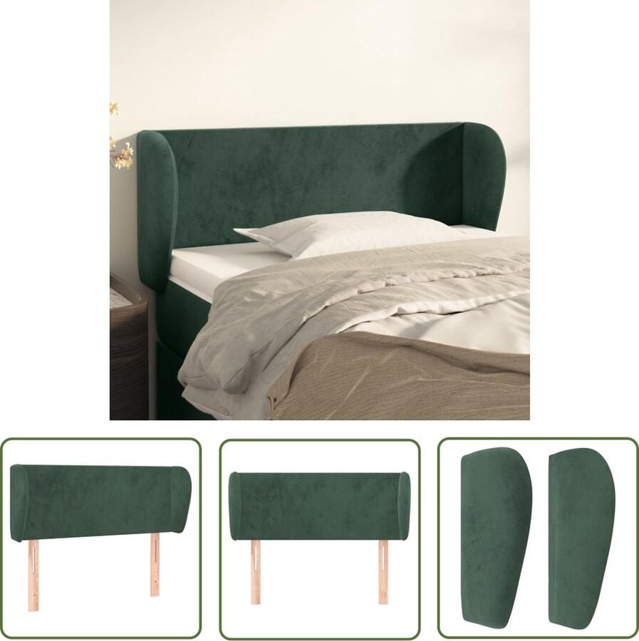 The Living Store Hoofdbord Classic s Bedmeubels 93x23x78 88 cm Donkergroen Hoofd Bord Hoofdkussen Beddecoratie Velvet Donkere Kleuren