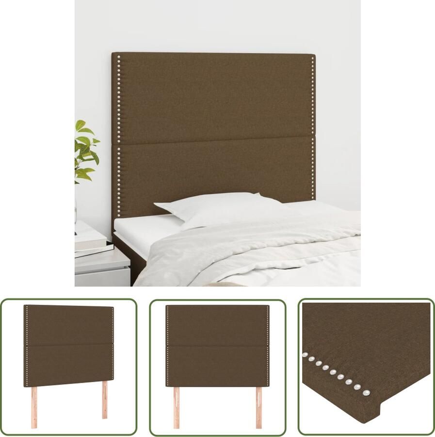 The Living Store Hoofdbord Bed Accessoires 100x5cm Duurzaam en Comfortabel Hoofd Bord Hoofdkussen Bedaccessoires Stoffen Hoofdbord Bruine Hoofdbord