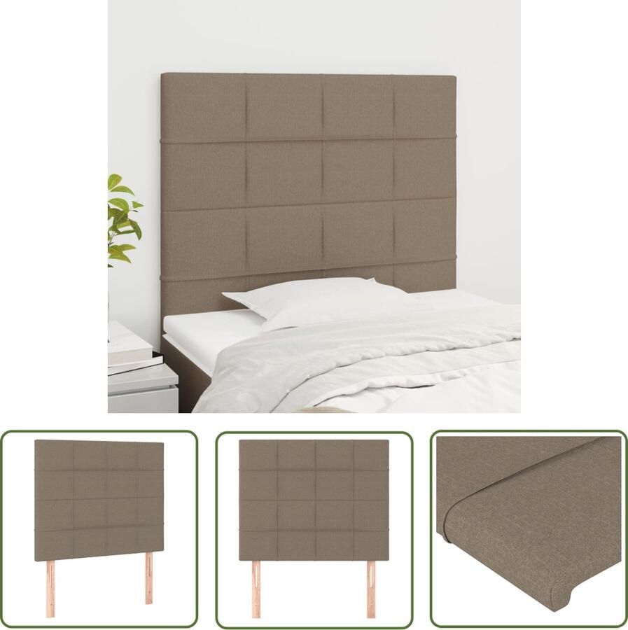 The Living Store Hoofdbord Klassiek design Stijlvolle uitstraling Taupe kleur Duurzaam materiaal Verstelbare hoogte Stevige poten Comfortabele ondersteuning Hoofd Bord Hoofdkussen Beddecoratie Slaapcomfort Klassiek Design