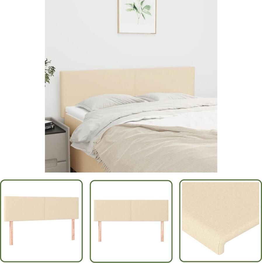 The Living Store Hoofdbord Klassiek Bedombouw Afmetingen- 144 x 5 x 78 88 cm Kleur- crème Hoofd Bord Hoofdkussen Beddecoratie Klassiek Interieur Creme Kleur