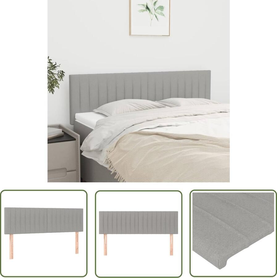 The Living Store Hoofdbord Classic Lichtgrijs 144 x 5 x 78 88 cm Verstelbare hoogte Hoofd Bord Hoofdkussen Beddecoratie Slaapkamervloer Bedroom Decor