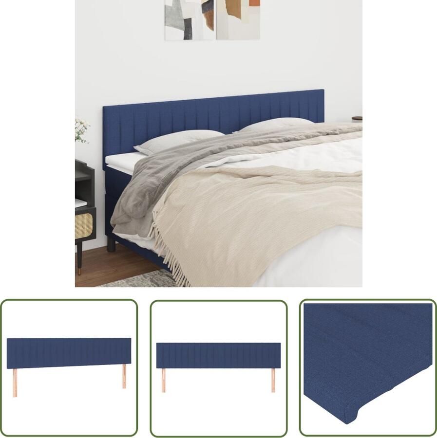 The Living Store Hoofdborden 2 st 80x5x78 88 cm stof blauw Hoofd Bord Hoofdkussen Beddecoratie Slaapkamers Blauwe Kamer