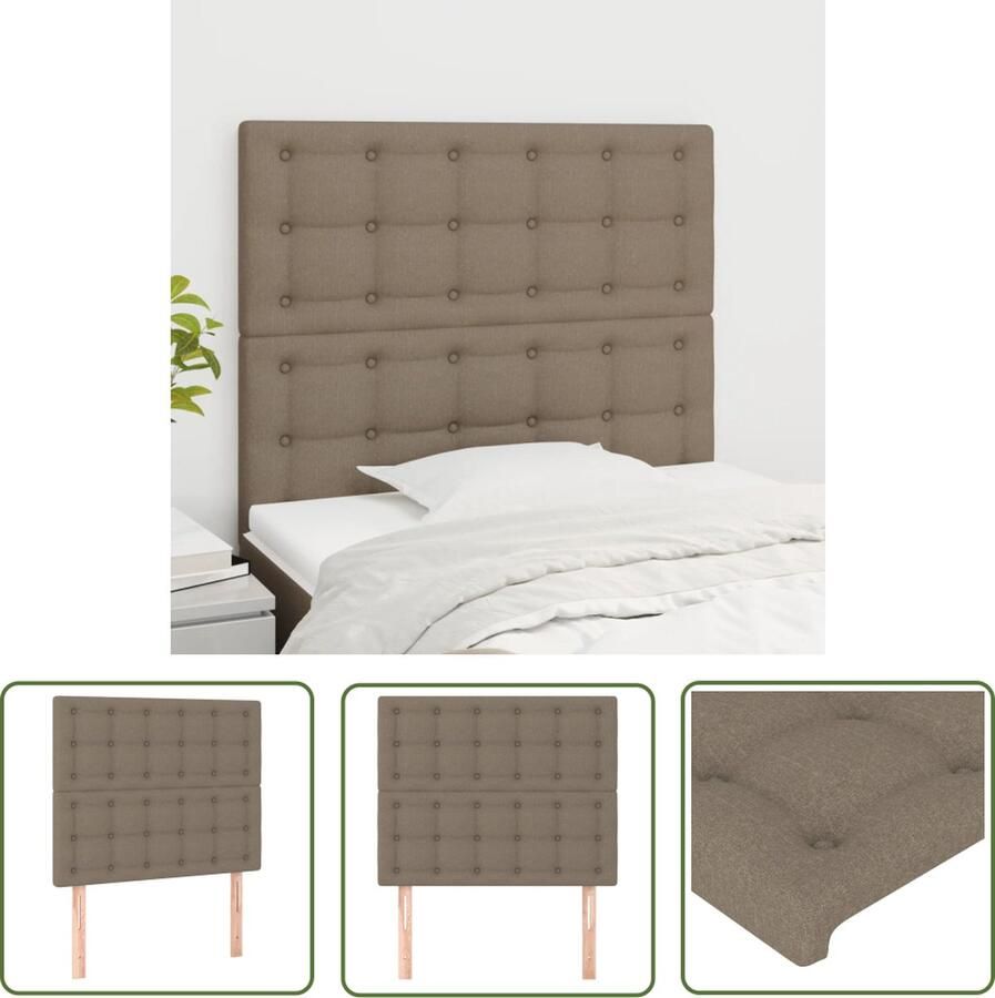 The Living Store Hoofdeind Bedombouw 80 x 5 x 118 128 cm Taupe Hoofd Bord Hoofdkussen Beddecoratie Slaapkamers Taupecleur
