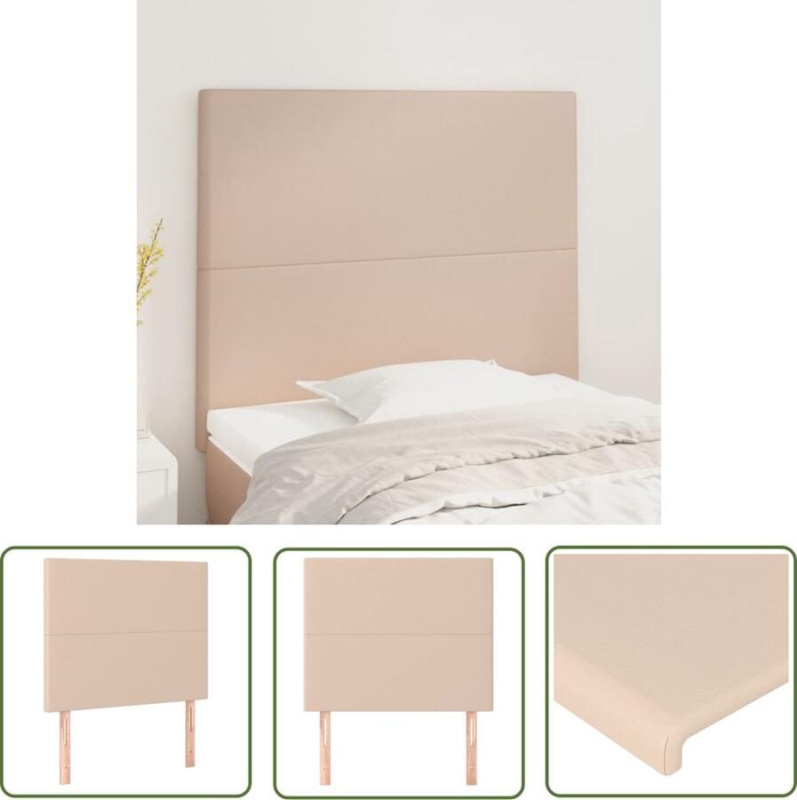 The Living Store Hoofdborden 2 st 90x5x78 88 cm kunstleer cappuccinokleurig Hoofd Bord Hoofdkussen Kapstok Bedroom Decoratie Bruine Meubels