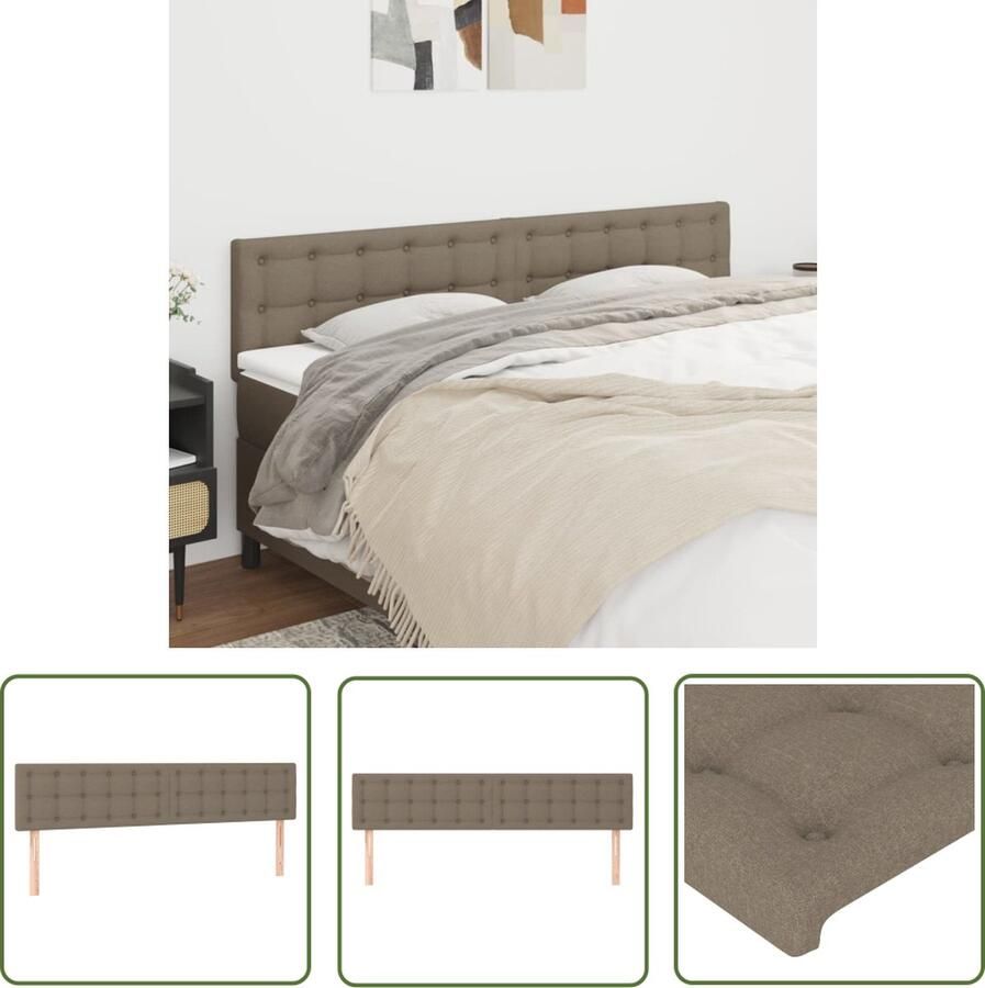 The Living Store Hoofdbord Hoofdeind 180 x 5 x 78 88 cm Taupe Stof Houten Poten Verstelbare Hoogte Hoofd Bord Hoofdkussen Beddengoed Slaapcomfort Bedroom Decor