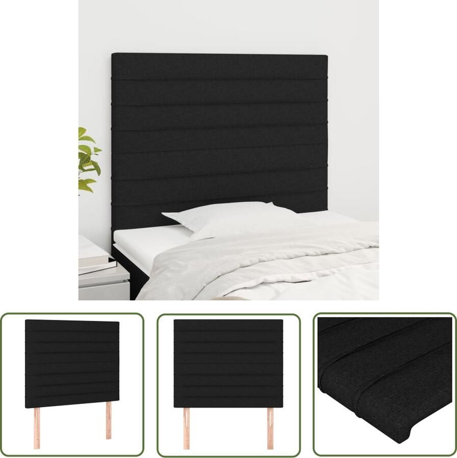 The Living Store Hoofdbord Klassiek Zwart 90x5x118 128 cm Duurzaam materiaal Hoofd Bord Hoofdkussen Beddecoratie Slaapcomfort Klassiek Design