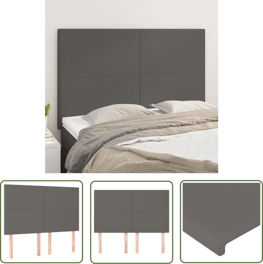 The Living Store Hoofdbord Comfort Meubels 144 x 5 x 118 cm Duurzaam kunstleer Stevige poten Hoofd Bord Hoofdkussen Beddecoratie Slaapcomfort Kunstleer