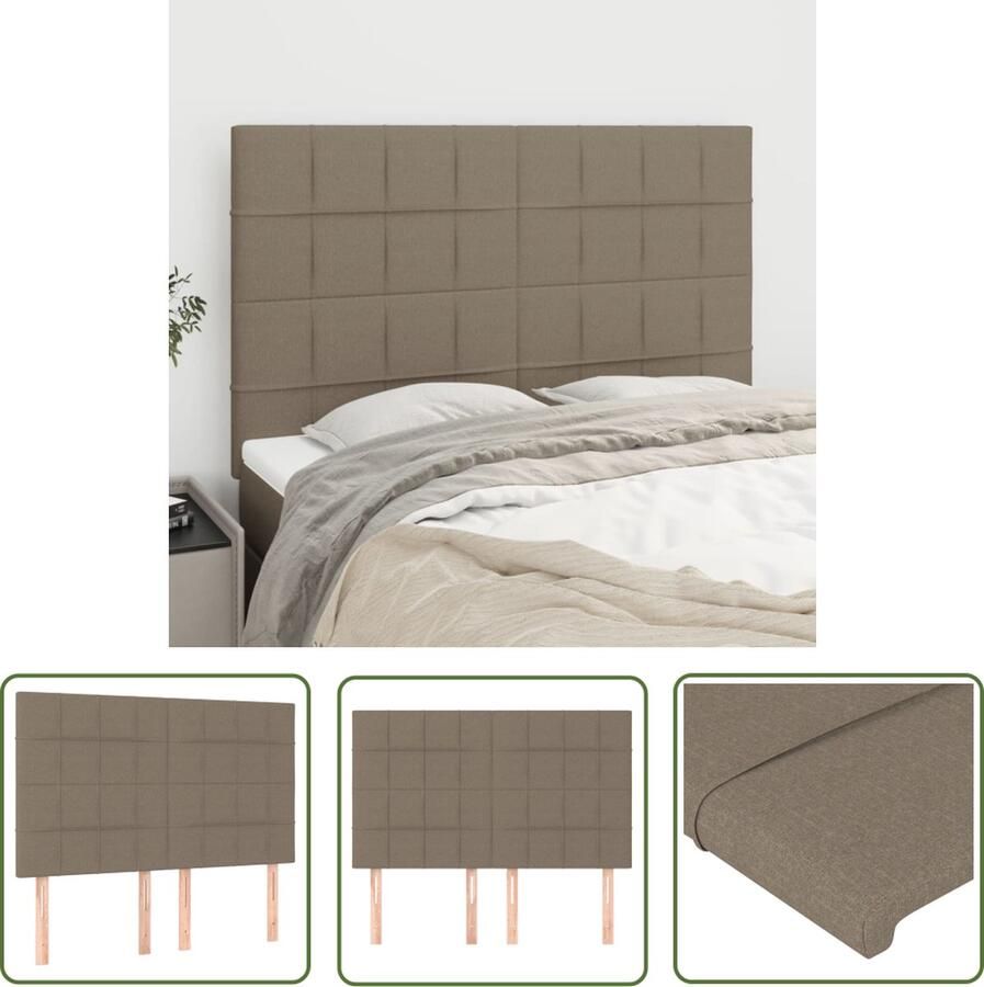The Living Store Hoofdbord Bedhoofdeind Taupe 144 x 5 x 118 128 cm Verstelbaar Hoofd Bord Hoofdkussen Beddecoratie Slaapkamers Taupestof