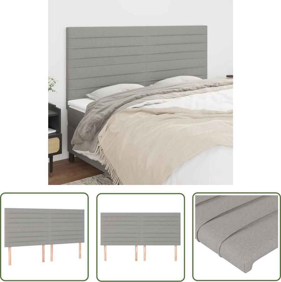 The Living Store Hoofdbord Bed Accessoires 160x118 128 cm Lichtgrijs Hoofd Bord Hoofdkussen Bedaccessoires Slaapkamers Grijs