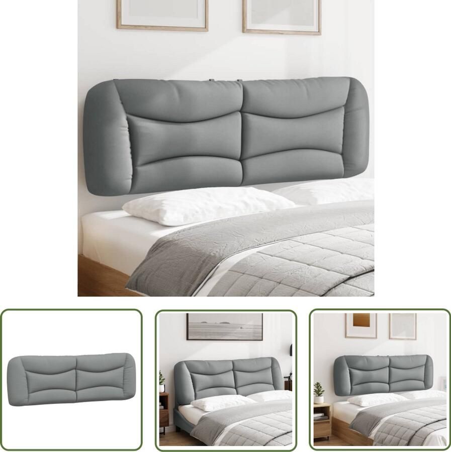 The Living Store Hoofdbordkussen 160 cm stof lichtgrijs Hoofdbordkussen Hoofdkussen Slaapcomfort Leeshoek Televisiekijken In Bed