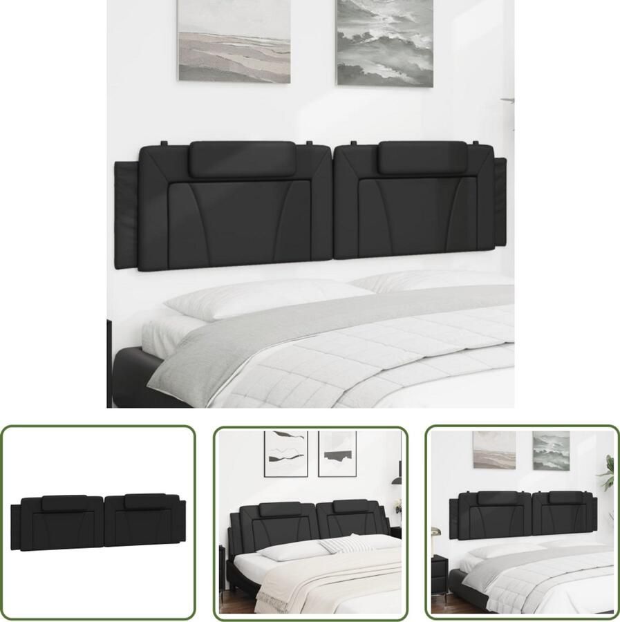 VidaXL Hoofdbordkussen Viana 200 cm kunstleer zwart Hoofdbordkussen Hoofdkussen Slaapcomfort Design Hoofdbord Kunstleder Hoofdbord
