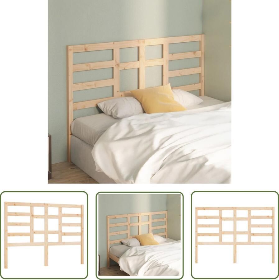 The Living Store Houten Hoofdeinde Slaapkamer 166x4x104 cm Grenenhout Houten Hoofdbord Hoofdkussen Bed Frame Slaapkamers Grenenhout Meubels