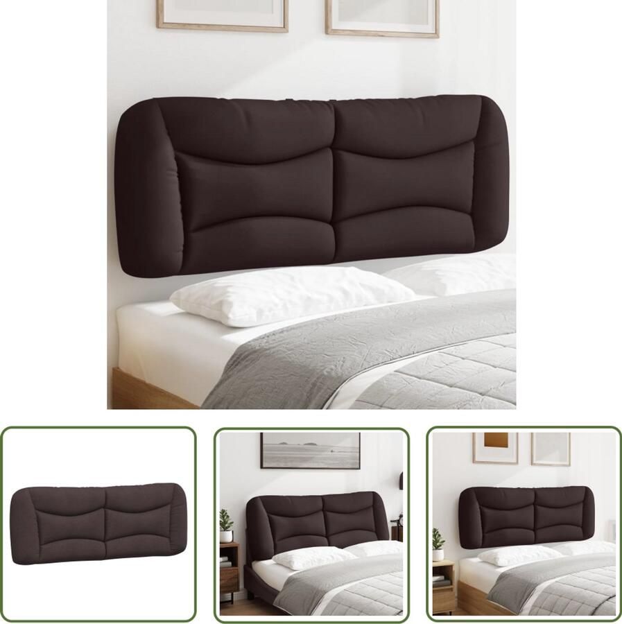 VidaXL Hoofdkussens Hoofdbordkussen Hvar 120 cm stof donkerbruin Bruine Hoofdborden Design Hoofdborden Velours Hoofdborden
