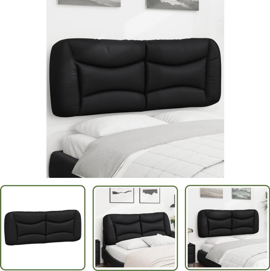 VidaXL Hoofdbordkussen Hvar 140 cm kunstleer zwart Hoofdbordkussen Hoofdkussens Kunstleder Zwarte Hoofdborden Slaapkamersdecoratie