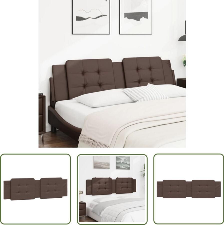 VidaXL Hoofdbordkussen Zadar 180 cm kunstleer bruin Hoofdbordkussen Hoofdsteun Kunstleder Bruine Bank Slaapcomfort